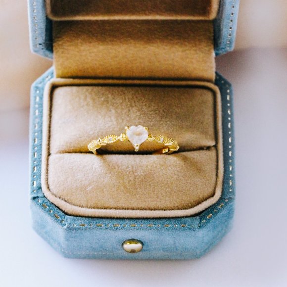 Gold Vermeil Natural Topaz Stone Dainty Ring - Picture 3 of 4